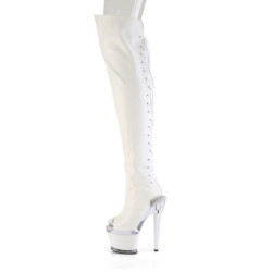 Pleaser SPECTATOR-3030 White Vegan Leather Transparent