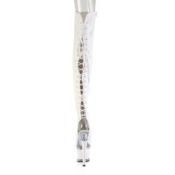 Pleaser SPECTATOR-3030 White Vegan Leather Transparent
