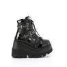 Demonia SHAKER-66 Black Vegan Platform Wedge Ankle Boots