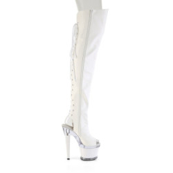Pleaser SPECTATOR-3030 White Vegan Leather Transparent