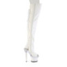 Pleaser SPECTATOR-3030 White Vegan Leather Transparent
