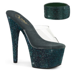 Pleaser BEJEWELED-712RS Transparent Green Strass High Heels Sale