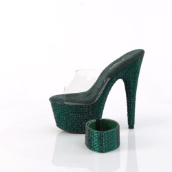 Pleaser BEJEWELED-712RS Transparent Green Strass High Heels Sale