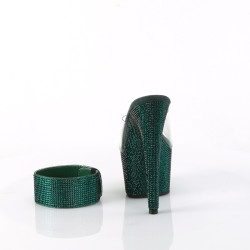 Pleaser BEJEWELED-712RS Transparent Green Strass High Heels Sale