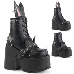 Demonia CAMEL-202 Black Vegan Chunky Platform Boots