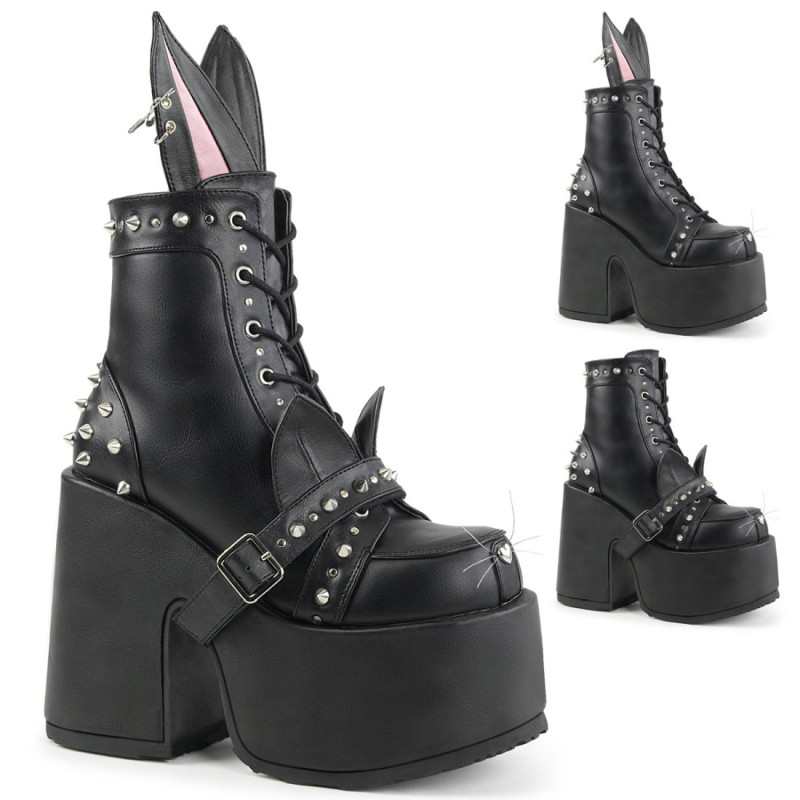 Demonia CAMEL-202 Black Vegan Chunky Platform Boots Demonia CAMEL-202 Black Vegan Chunky Platform Boots