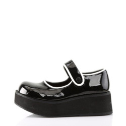Demonia SPRITE-01 Black White Maryjane Platform Shoes