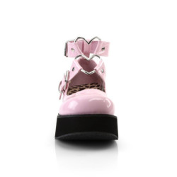 Demonia SPRITE-02 Rose Patent Maryjane Platform Shoes