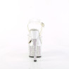 Pleaser ESTEEM-708DM Transparent Silver Chrome Strass