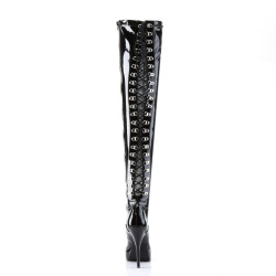 Devious INDULGE-3063 Patent Platform Thigh High Boots