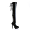 Devious INDULGE-3063 Patent Platform Thigh High Boots