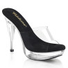 Fabulicious COCKTAIL-501 Transparent Black Mules Women