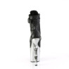 Pleaser RAPTURE-1020STR-02 Black Vegan Leather Silver