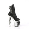 Pleaser RAPTURE-1020STR-02 Black Vegan Leather Silver