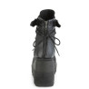 Demonia SHAKER-60 Black Vegan Platform Wedge Ankle Boots
