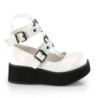 Demonia SPRITE-02 White Vegan Maryjane Platform Shoes