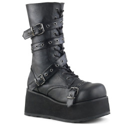 Demonia TRASHVILLE-205 Black Vegan Platform Men Boots