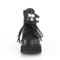 Demonia SPRITE-70 Black Vegan Platform Ankle Boots