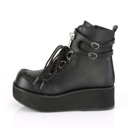 Demonia SPRITE-70 Black Vegan Platform Ankle Boots