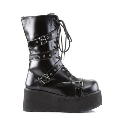Demonia TRASHVILLE-205 Black Vegan Platform Men Boots