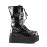 Demonia TRASHVILLE-205 Black Vegan Platform Men Boots