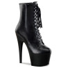 Pleaser ADORE-1020 Black Leather Ankle High Boots Women