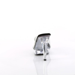 Fabulicious COCKTAIL-501 Transparent Black Mules Women