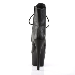 Pleaser ADORE-1020 Black Leather Ankle High Boots Women