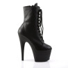 Pleaser ADORE-1020 Black Leather Ankle High Boots Women