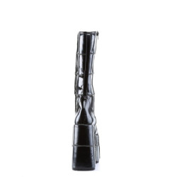 Demonia STACK-301 Black Patent Cyber Platform Men Boots