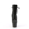 Pleaser ADORE-1020RM Black Vegan Suede Strass Mesh Boots