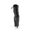 Pleaser ADORE-1020RM Black Vegan Suede Strass Mesh Boots