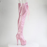 Pleaser ADORE-3021GP Rose Glitter Laced Thigh High Boots