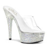 Pleaser BEJEWELED-601DM Transparent Silver High Mules