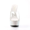 Pleaser BEJEWELED-601DM Transparent Silver High Mules