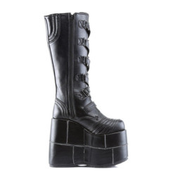 Demonia STACK-308 Black Vegan Cyber Platform Men Boots
