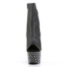 Pleaser STARDANCE-1018-7 Black Vegan Leather Silver
