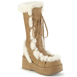 Demonia CUBBY-311 Camel Vegan Women Platform Boots