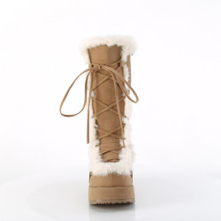 Demonia CUBBY-311 Camel Vegan Women Platform Boots