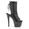 Pleaser STARDANCE-1018-7 Black Vegan Leather Silver