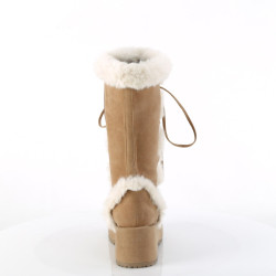 Demonia CUBBY-311 Camel Vegan Women Platform Boots