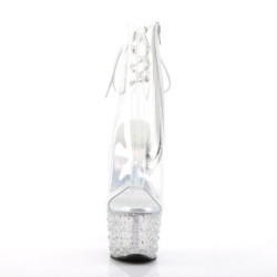 Pleaser STARDANCE-1018C-7 Transparent Silver Strass
