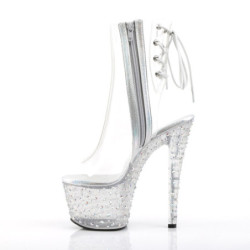 Pleaser STARDANCE-1018C-7 Transparent Silver Strass