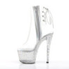 Pleaser STARDANCE-1018C-7 Transparent Silver Strass