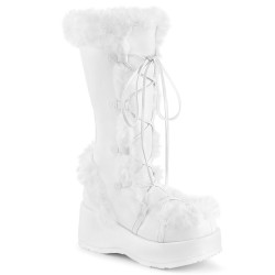 Demonia CUBBY-311 White Vegan Women Platform Boots