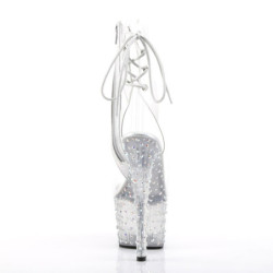 Pleaser STARDANCE-1018C-7 Transparent Silver Strass