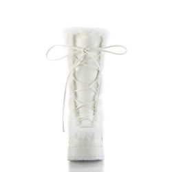 Demonia CUBBY-311 White Vegan Women Platform Boots