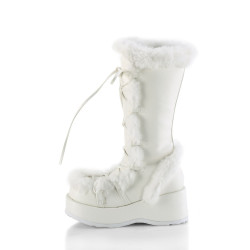 Demonia CUBBY-311 White Vegan Women Platform Boots