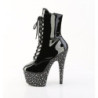 Pleaser STARDANCE-1020 Black Patent Silver Strass Boots
