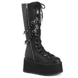 Demonia DAMNED-220 Black Vegan Platform Women Boots
